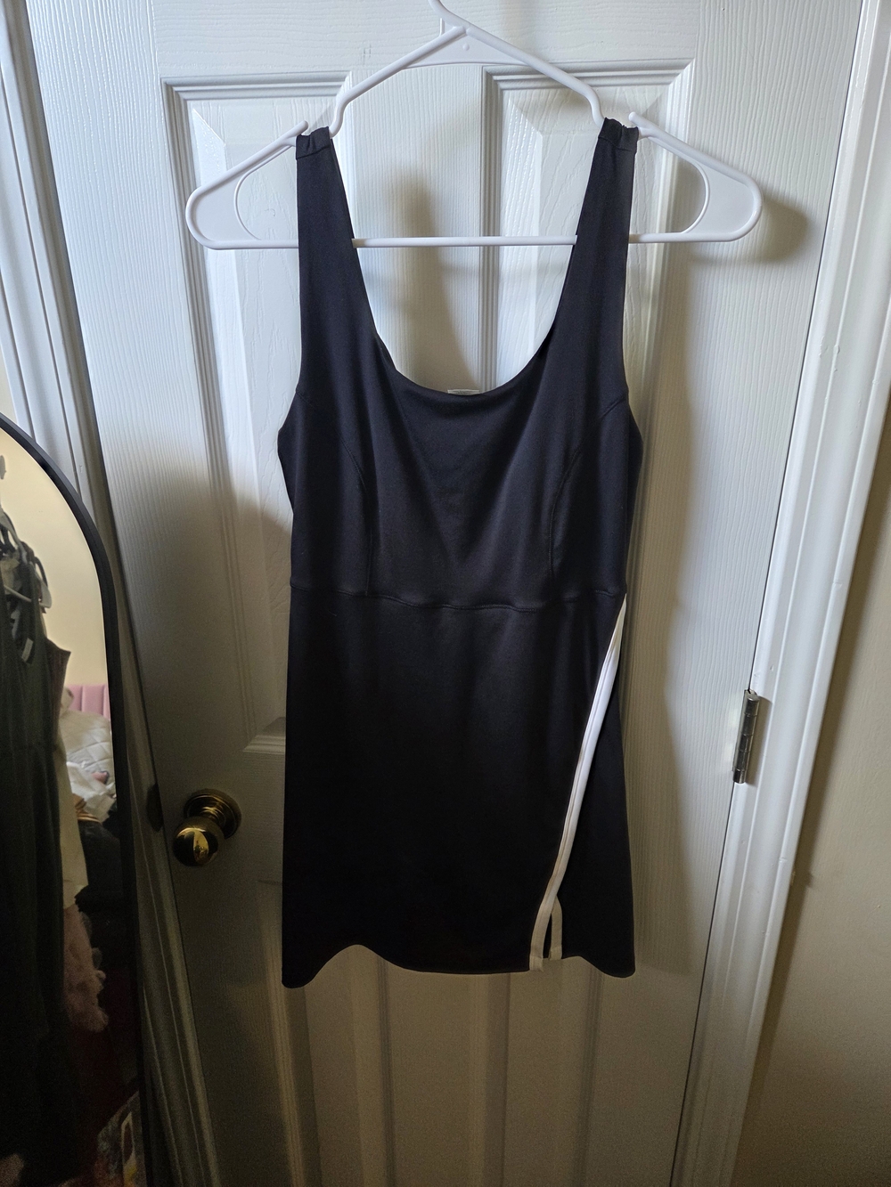 Xersion Black Scoop Neck Athletic Dress with Built-in Bra & Shorts